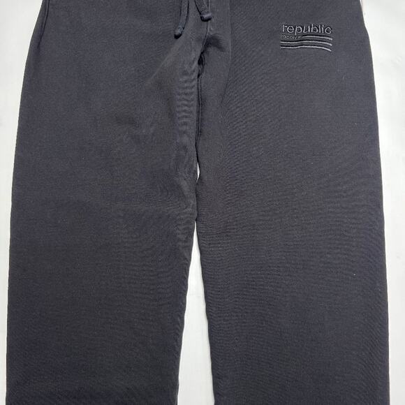 Republic Records Heavyweight Joggers Mens M Black Activewear Sweatpants USA - Picture 8 of 11